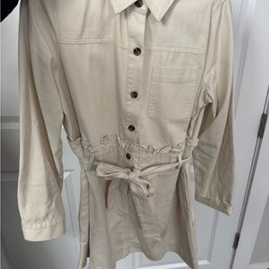 Who What Wear Cream Button-Down Dress